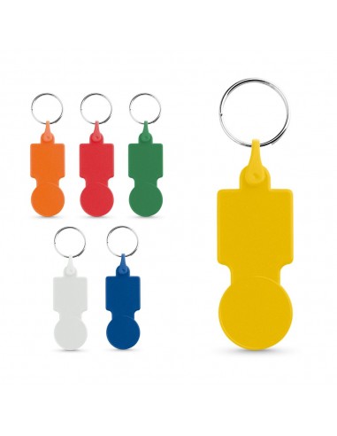 SULLIVAN. Coin-shaped keyring for supermarket trolley