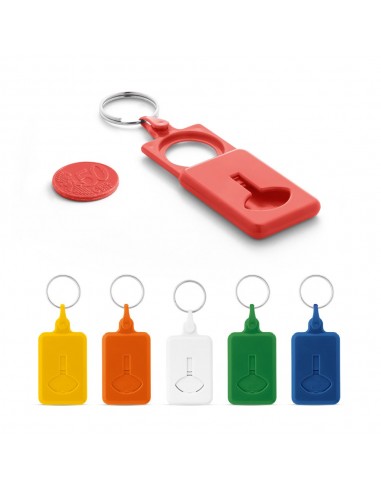 BUS. Coin-shaped keyring for supermarket trolley