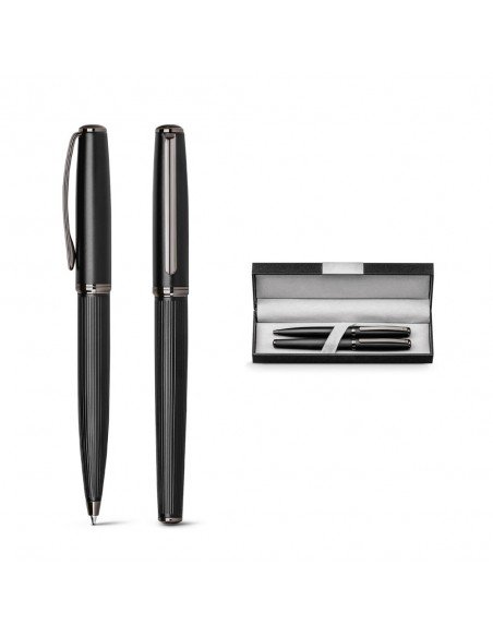 IMPERIO. Roller pen and ball pen set in metal