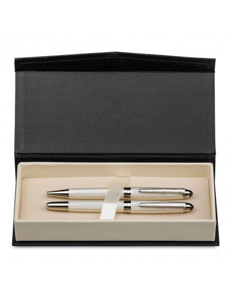 ROYAL. Roller pen and ball pen set in metal