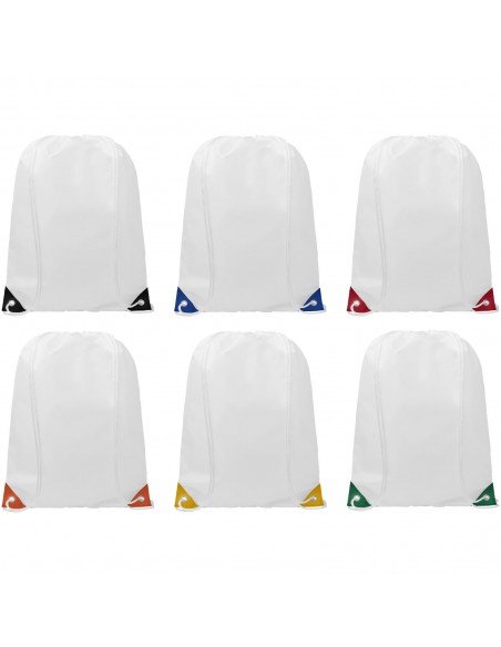 Oriole drawstring backpack with coloured corners