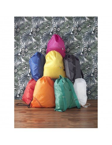 Oriole drawstring backpack with coloured corners