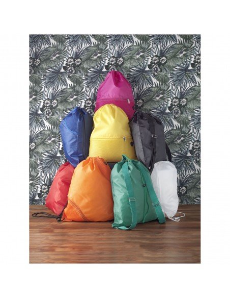 Oriole drawstring backpack with coloured corners