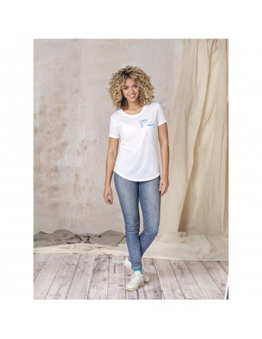 Perdirbtos medžiagos moteriški marškinėliai Jade