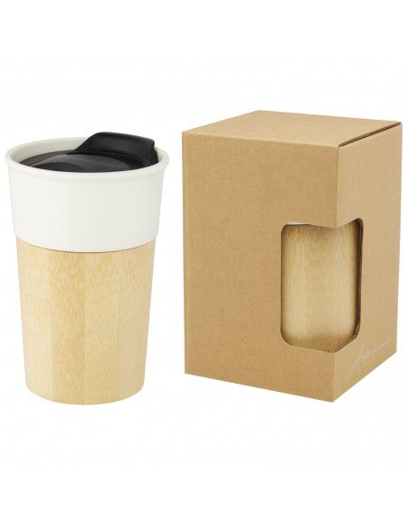 Pereira 320 ml porcelain mug with bamboo outer wall