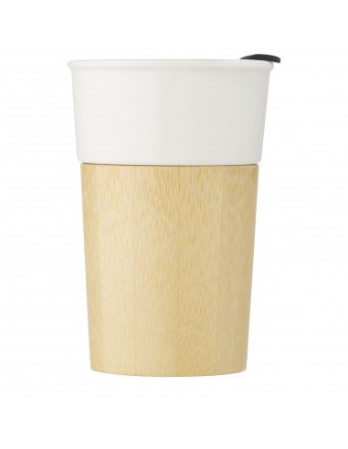 Pereira 320 ml porcelain mug with bamboo outer wall