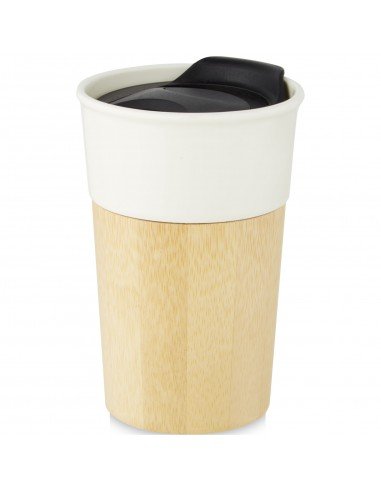 Pereira 320 ml porcelain mug with bamboo outer wall
