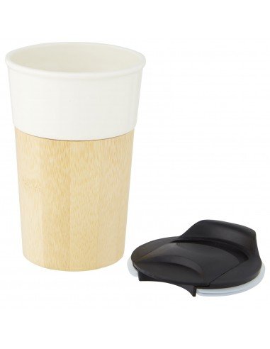 Pereira 320 ml porcelain mug with bamboo outer wall