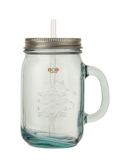 Juggo recycled glass mug with straw