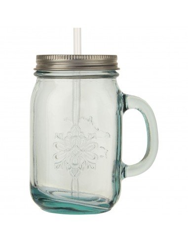 Juggo recycled glass mug with straw