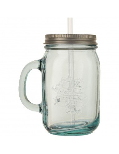Juggo recycled glass mug with straw