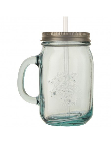 Juggo recycled glass mug with straw