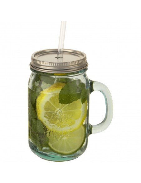Juggo recycled glass mug with straw