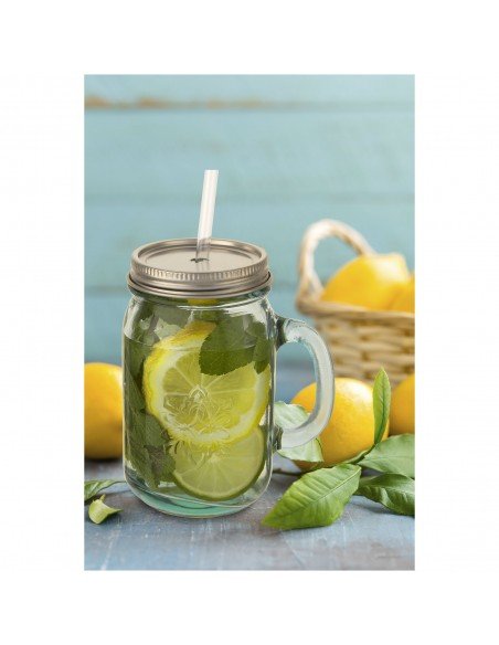 Juggo recycled glass mug with straw