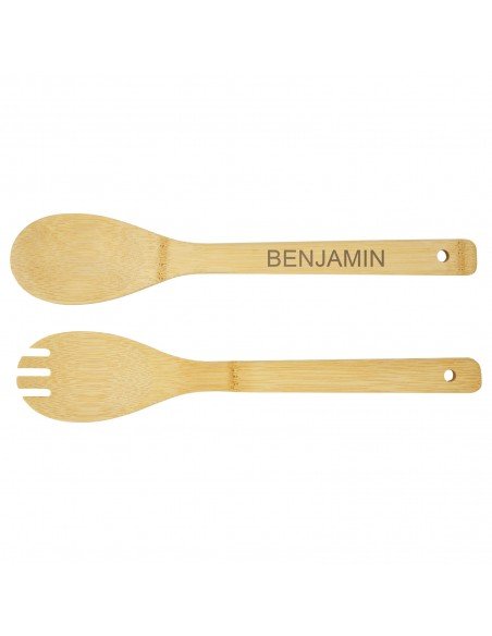 Argulls bamboo salad bowl and tools