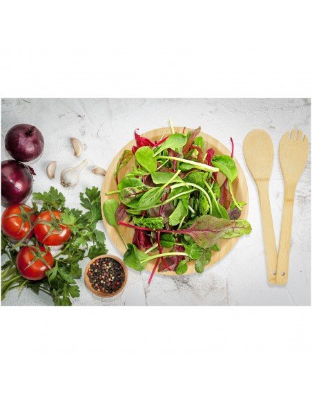 Argulls bamboo salad bowl and tools