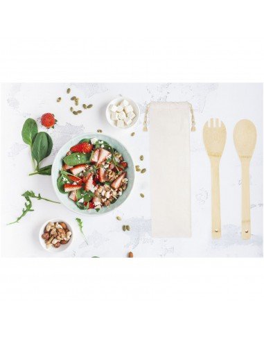 Endiv bamboo salad spoon and fork