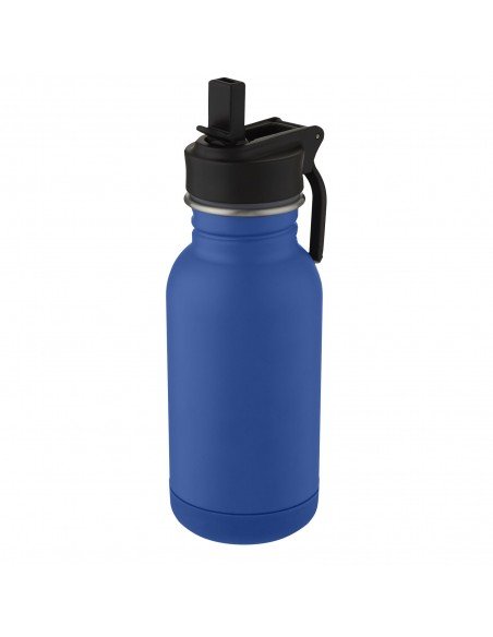 Lina 400 ml stainless steel sport bottle with straw and loop