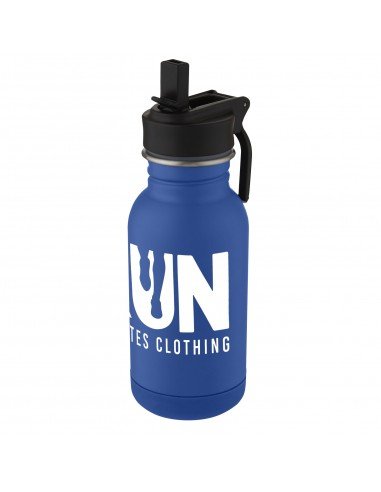 Lina 400 ml stainless steel sport bottle with straw and loop