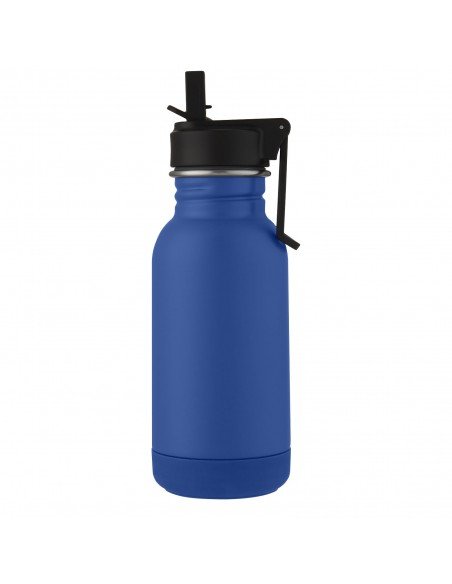 Lina 400 ml stainless steel sport bottle with straw and loop