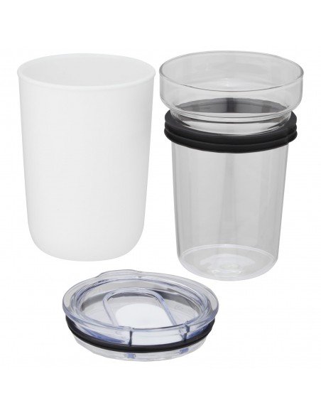 Bello 420 ml glass tumbler with recycled plastic outer wall