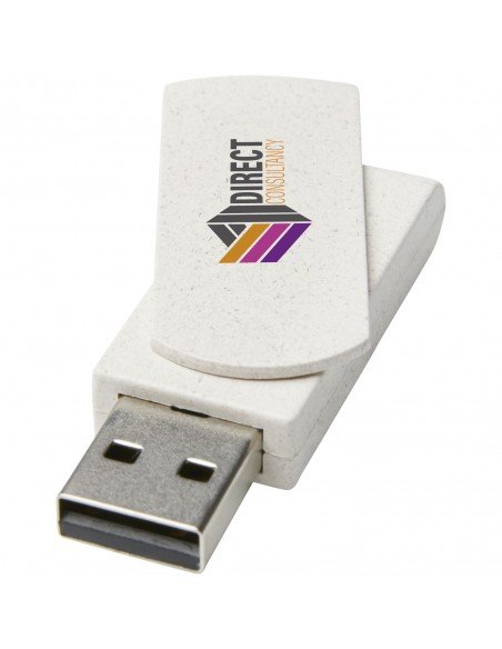 Rotate 8GB wheat straw USB flash drive