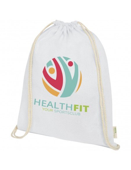 Orissa 140 g/m² GOTS organic cotton drawstring backpack