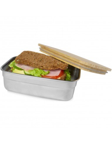 Tite stainless steel lunch box with bamboo lid