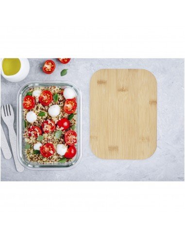 Roby glass lunch box with bamboo lid