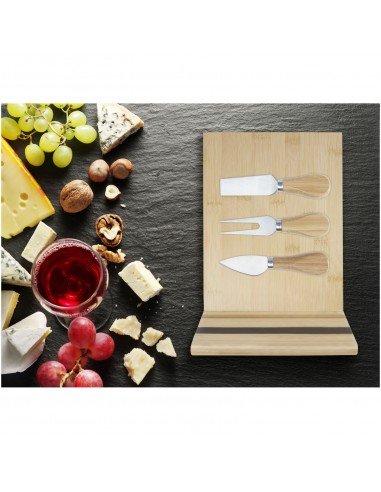 Mancheg bamboo magnetic cheese board and tools