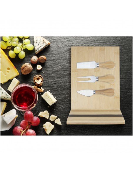 Mancheg bamboo magnetic cheese board and tools