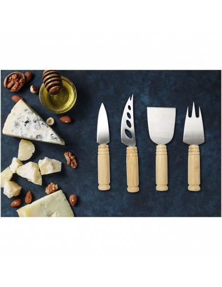 Cheds 4-piece bamboo cheese set