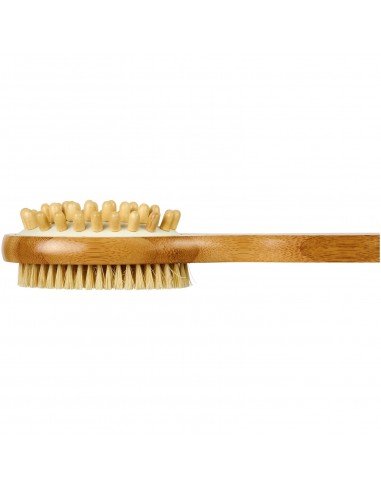 Orion 2-function bamboo shower brush and massager