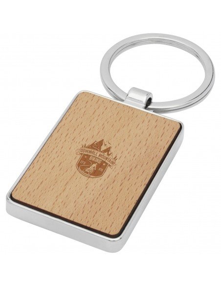 Mauro beech wood rectangular keychain