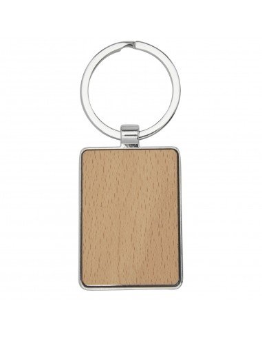 Mauro beech wood rectangular keychain