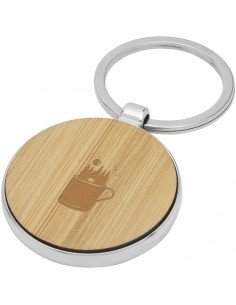 Nino bamboo round keychain 2