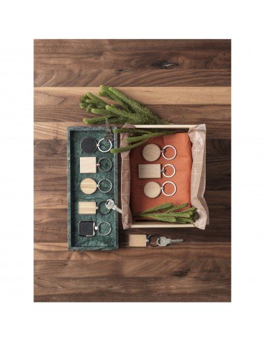 Neta bamboo rectangular keychain