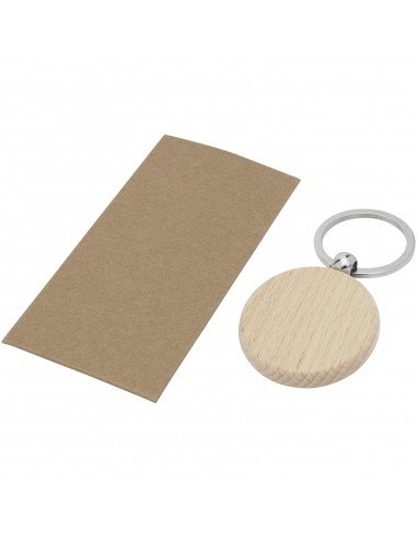 Giovanni beech wood round keychain Giovanni beech wood round keychain