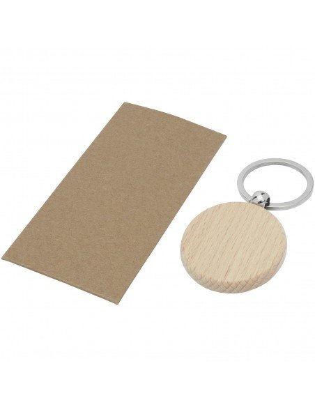 Giovanni beech wood round keychain Giovanni beech wood round keychain
