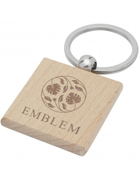 Gioia beech wood squared keychain