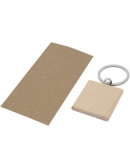Gioia beech wood squared keychain
