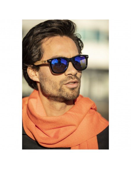 Hiru rPET/wood mirrored polarized sunglasses in gift box Hiru rPET/wood mirrored polarized sunglasses in gift box