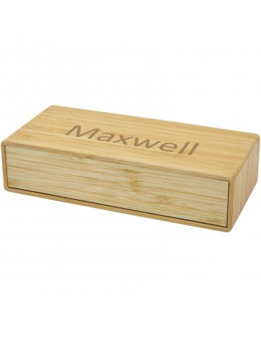 Minata bamboo wireless charger with clock