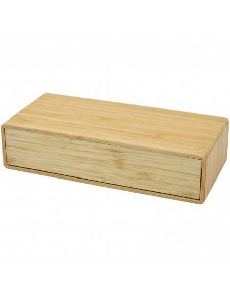 Minata bamboo wireless charger with clock