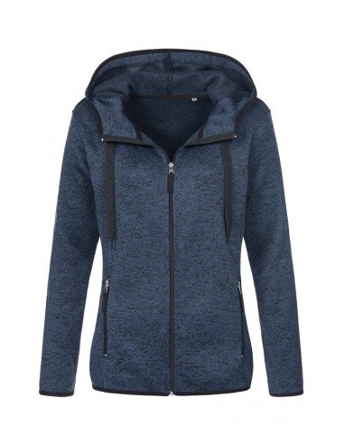 Moteriški megzto fliso džemperiai su užtrauktuku ir gobtuvu