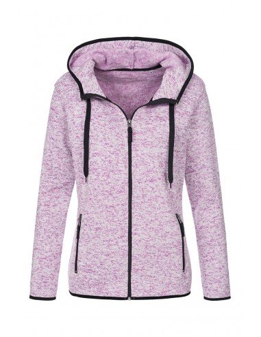 Moteriški megzto fliso džemperiai su užtrauktuku ir gobtuvu