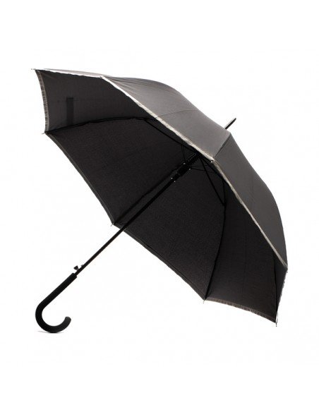 Refu umbrella with reflective tape, black Refu umbrella with reflective tape, black
