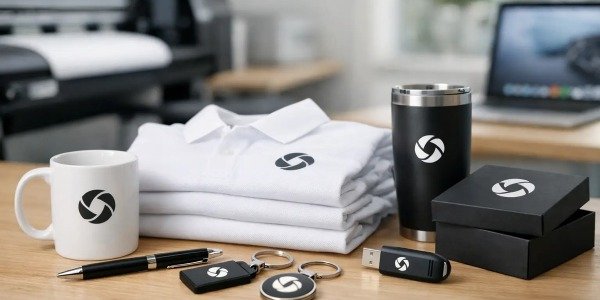 Greita logotipų spauda gaminiams verslui